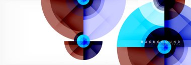 En az geometrik daireler ve üçgenler soyut arka plan, techno modern tasarımı, afişi şablonu