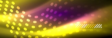 Koyu, parlak hareket, sihirli alan ışık parlayan soyut dalga. Vektör techno arka plan