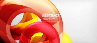 Arka plan, renkli yuvarlak şekiller gölge efektleri ile modern daireler geometrik soyut