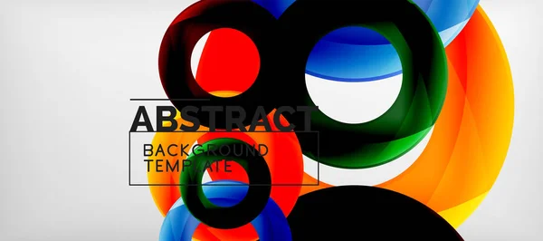 Цветные векторные кольца геометрического абстрактного фона, современный геометрический дизайн узора. Шаблон бизнес-презентации или технологии, брошюра или шаблон листовки, или геометрический веб-баннер — стоковый вектор