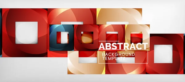Abstracte geometrische achtergrond. Glossy vierkante vormen samenstelling op grijs, minimalistische stijlsjabloon met copyspace — Stockvector