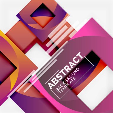 Renk metin ile kare kompozisyon. Geometrik arka plan