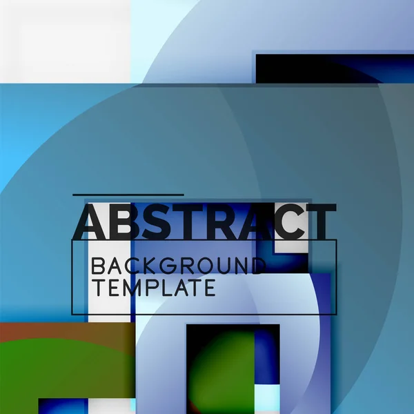 Fondo abstracto mínimo geométrico con composición de cuadrados multicolores — Vector de stock
