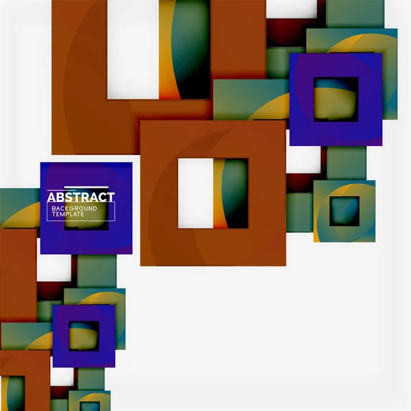 Hintergrund abstrakte Quadrate, geometrische Minimalvorlage — Stockvektor