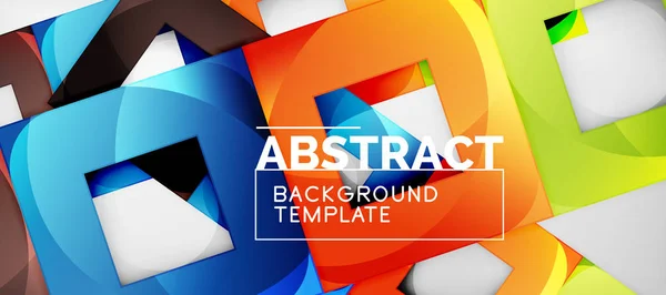 Abstract geometric background. Glossy square shapes composition on grey, minimalistic style template with copyspace — Stock Vector