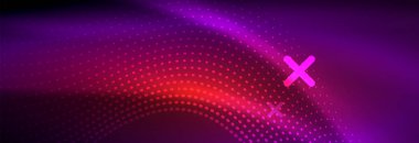 Koyu, parlak hareket, sihirli alan ışık parlayan soyut dalga. Vektör techno arka plan