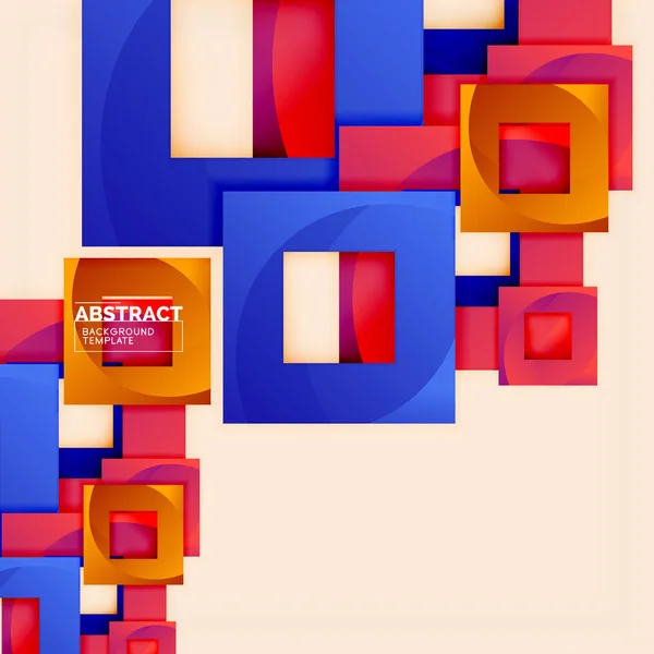 Farbe quadratische Komposition mit Text. geometrischer abstrakter Hintergrund — Stockvektor