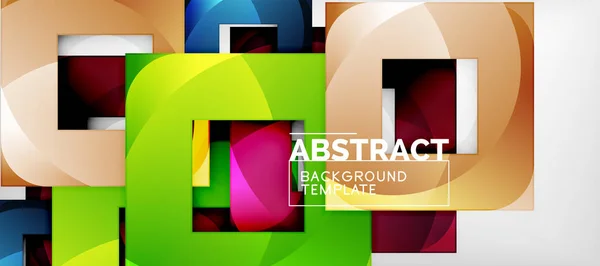 組成、モダンな幾何学的な抽象デザイン ポスター、カバー、ブランディング バナーを正方形の色と背景 — ストックベクタ