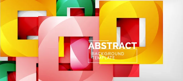 Fondo con composición de cuadrados de color, diseño moderno de abstracción geométrica para póster, portada, marca o banner — Vector de stock