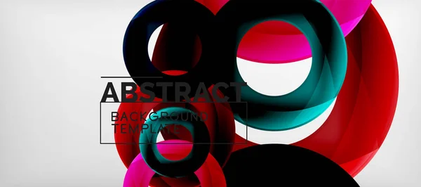 Colorful vector rings geometric abstract background, modern geometric pattern design. Business or technology presentation design template, brochure or flyer pattern, or geometric web banner — Stock Vector