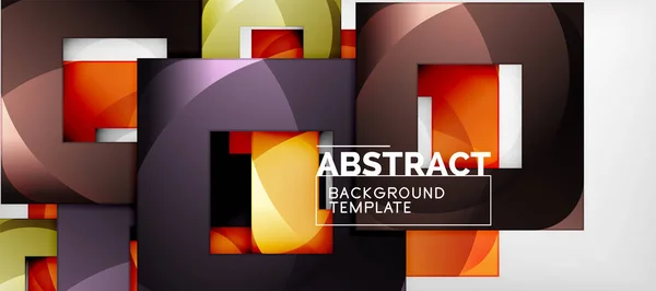 Arrière-plan avec composition de carrés de couleur, design abstrait géométrique moderne pour affiche, couverture, marque ou bannière — Image vectorielle