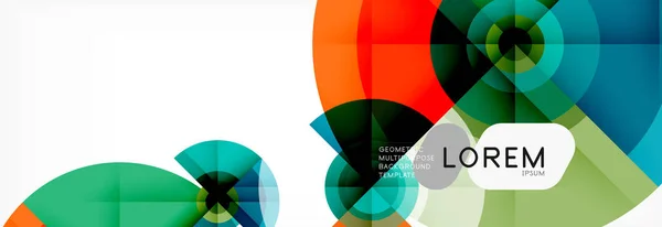 Minimale geometrische Kreise und Dreiecke abstrakter Hintergrund, techno modernes Design, Plakatvorlage — Stockvektor