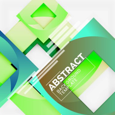 Renk metin ile kare kompozisyon. Geometrik arka plan