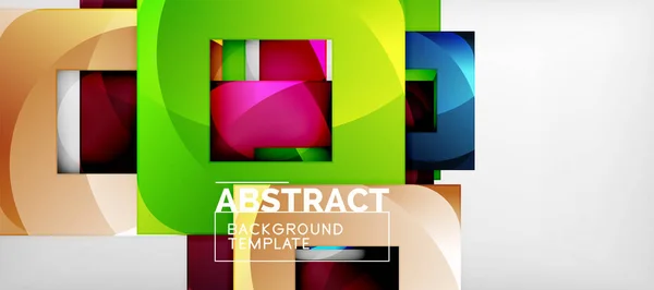 Hintergrund mit farbigen Quadraten Komposition, moderne geometrische Abstraktion Design für Poster, Cover, Branding oder Banner — Stockvektor