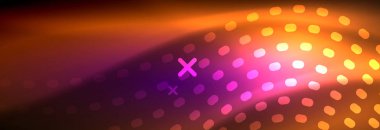 Koyu, parlak hareket, sihirli alan ışık parlayan soyut dalga. Vektör techno arka plan