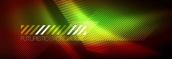 Neon glühende Techno-Linien, Hi-Tech futuristische abstrakte Hintergrundschablone mit Linien — Stockvektor