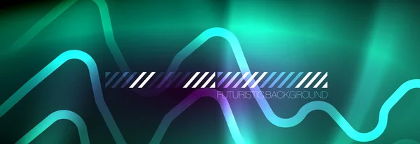 Pomyślna neon Abstrakcja Linie, techno futurystyczny szablonu — Wektor stockowy