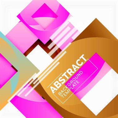 Renk metin ile kare kompozisyon. Geometrik arka plan