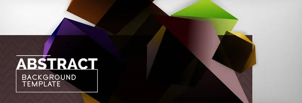 Dreieckige 3D geometrische Formen Komposition, abstrakter Hintergrund — Stockvektor