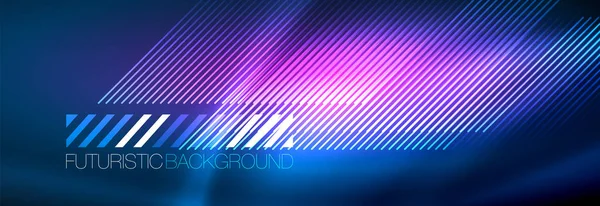 Neon glowing techno lines, hi-tech futuristic abstract background template with lines — Stock Vector