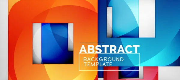 Fondo con composición de cuadrados de color, diseño moderno de abstracción geométrica para póster, portada, marca o banner — Vector de stock