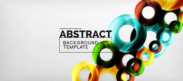 Modern geometric circles abstract background, colorful round shapes with shadow effects — Stock Vector