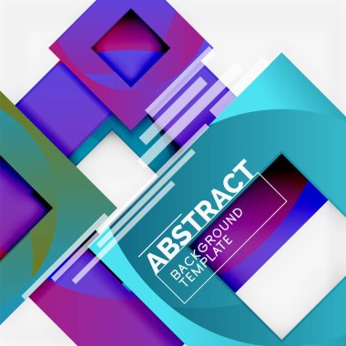 Renk metin ile kare kompozisyon. Geometrik arka plan