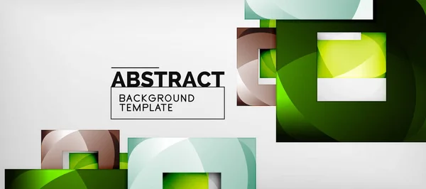 Hintergrund mit farbigen Quadraten Komposition, moderne geometrische Abstraktion Design für Poster, Cover, Branding oder Banner — Stockvektor