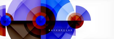 En az geometrik daireler ve üçgenler soyut arka plan, techno modern tasarımı, afişi şablonu