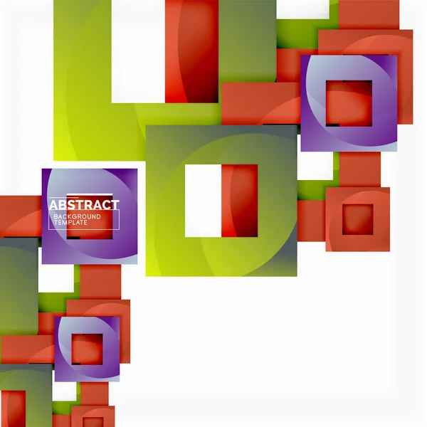 Fundo abstrato mínimo geométrico com composição de quadrados multicoloridos — Vetor de Stock