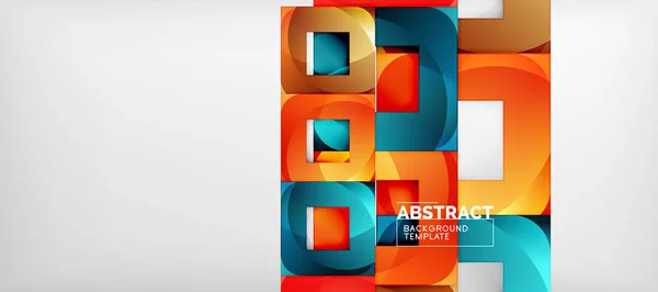 Fondo con composición de cuadrados de color, diseño moderno de abstracción geométrica para póster, portada, marca o banner — Vector de stock