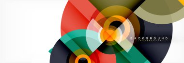 En az geometrik daireler ve üçgenler soyut arka plan, techno modern tasarımı, afişi şablonu