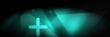 Neon parlayan techno hatları, yüksek teknoloji fütüristik arka plan şablonu çizgilerle