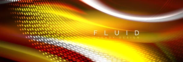 Colores fluidos que mezclan fondo de onda de neón brillante, textura holográfica — Archivo Imágenes Vectoriales