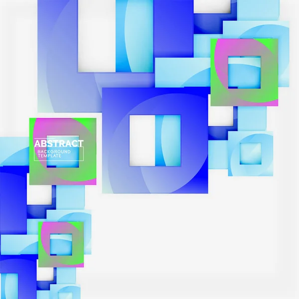 Fundo abstrato mínimo geométrico com composição de quadrados multicoloridos — Vetor de Stock