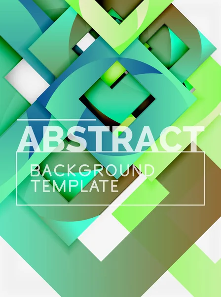 Color square composition with text. Geometric abstract background — Stock Vector