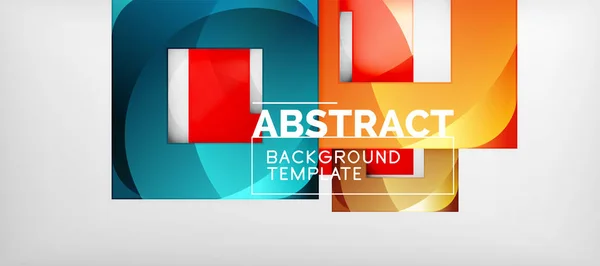 Hintergrund mit farbigen Quadraten Komposition, moderne geometrische Abstraktion Design für Poster, Cover, Branding oder Banner — Stockvektor