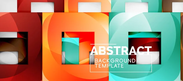 Fondo con composición de cuadrados de color, diseño moderno de abstracción geométrica para póster, portada, marca o banner — Vector de stock