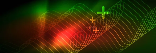 빛나는 네온 조명 배경, 테크노 디자인, 프로젝트에 대 한 현대 벽지 — 스톡 벡터