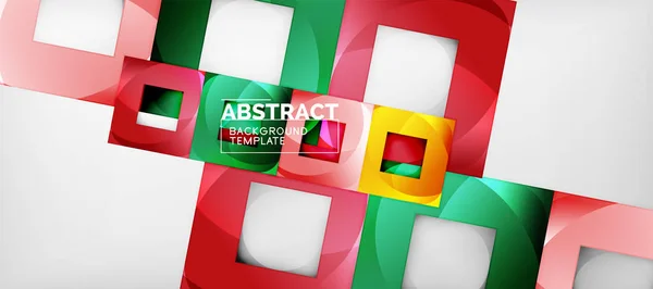 Achtergrond met kleur vierkanten samenstelling, moderne geometrische abstractie ontwerp voor poster, cover, branding of banner — Stockvector