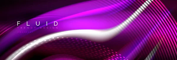 Fluid color neon hullám vonalak háttér, neon színű folyékony futurisztikus festék sablon — Stock Vector
