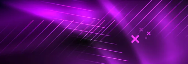 Neonové svítící techno linky, hi-tech futuristické abstraktní pozadí šablony s linkami — Stockový vektor
