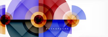 En az geometrik daireler ve üçgenler soyut arka plan, techno modern tasarımı, afişi şablonu