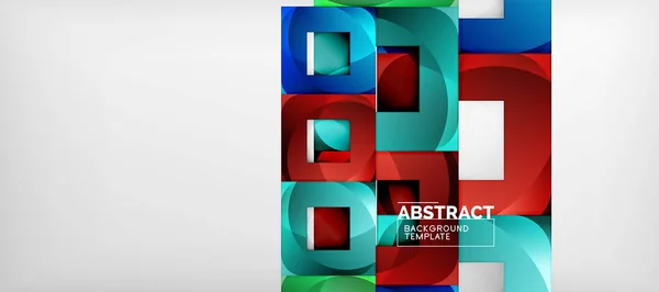 Achtergrond met kleur vierkanten samenstelling, moderne geometrische abstractie ontwerp voor poster, cover, branding of banner — Stockvector