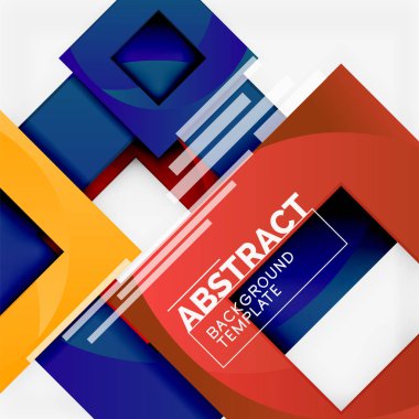 Arka plan soyut kareler, geometrik en az şablonu