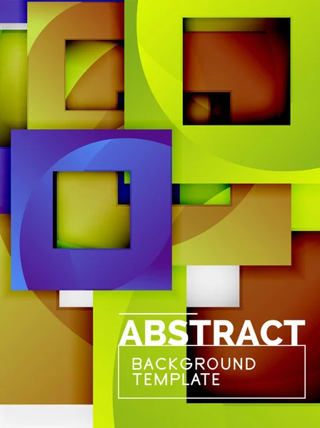 Геометрический минимальный абстрактный фон с многоцветной композицией квадратов — стоковый вектор