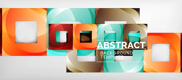 Hintergrund mit farbigen Quadraten Komposition, moderne geometrische Abstraktion Design für Poster, Cover, Branding oder Banner — Stockvektor