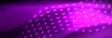 Koyu, parlak hareket, sihirli alan ışık parlayan soyut dalga. Vektör techno arka plan