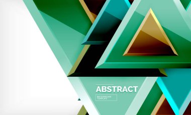 Üçgen repetiton geometrik arka plan, çok renkli parlak üçgen şekiller, yüksek teknoloji poster kapak tasarımı veya web sunum şablonu kopya alanı ile