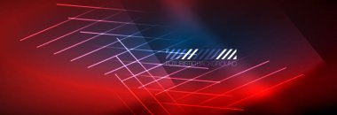 Neon parlayan techno hatları, yüksek teknoloji fütüristik arka plan şablonu çizgilerle